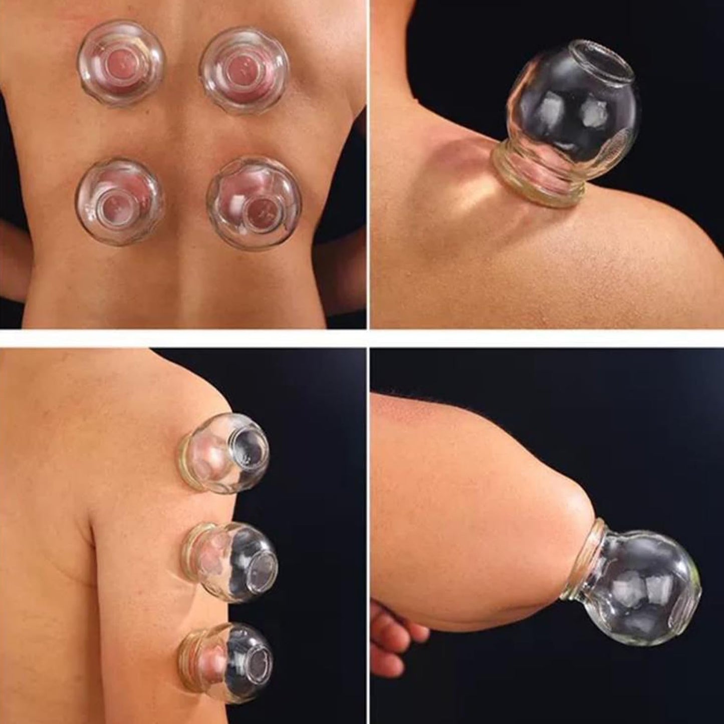 Kinaxixi Glass Cupping Set Chinese Traditional Professional Acupoint Cupping Therapy Set for Back Muscle Massage Gift for Family(16PCS)