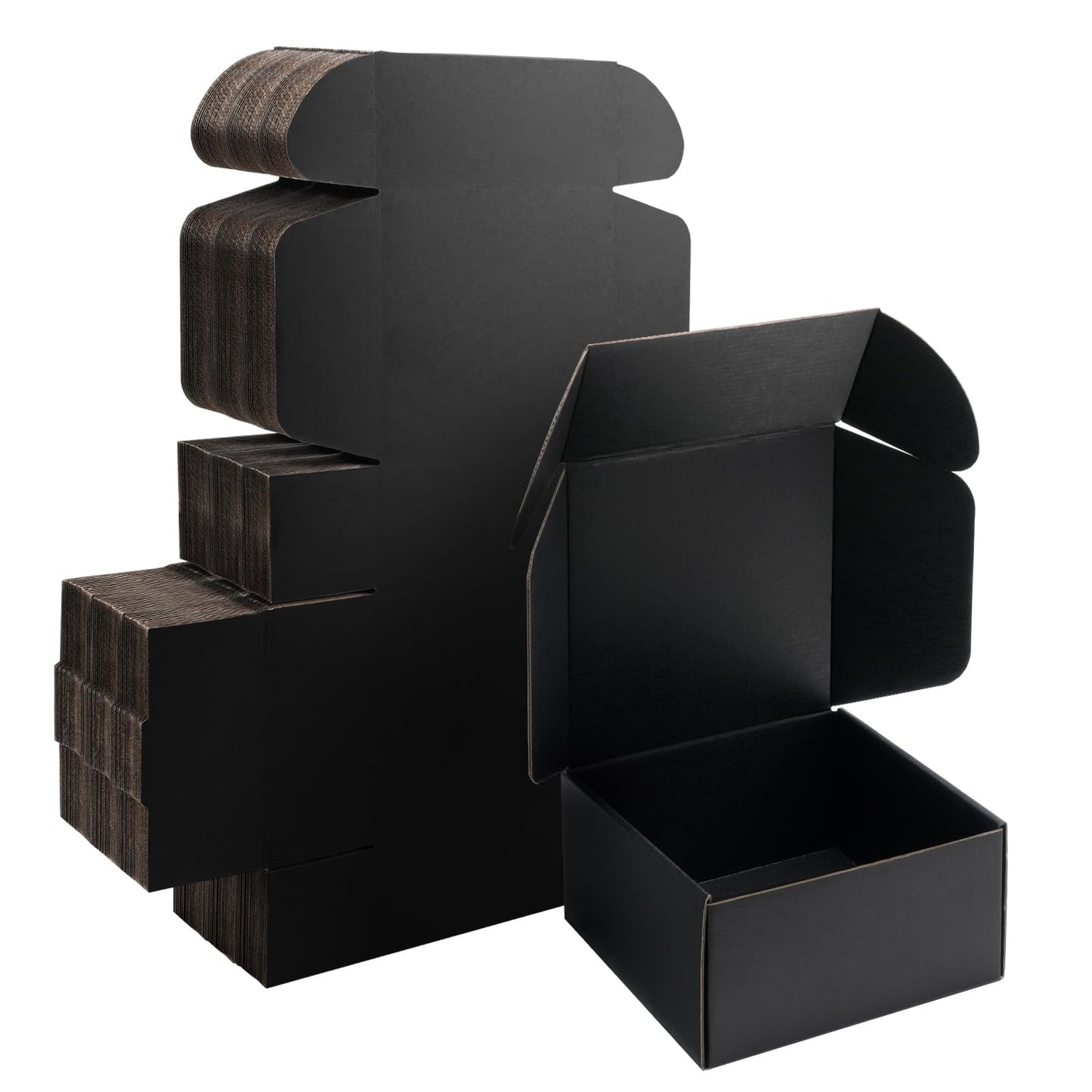 Yidomto 8x8x4 Black Shipping Boxes Small - 25 Pack Corrugated Cardboard Mailer Boxes for Packaging, Mailing, Gift Giving | Sturdy, Recyclable, Perfect for Small Business Supplies, Ecommerce