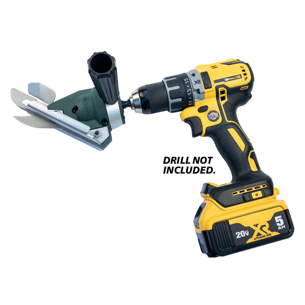 PacTool SS704 Snapper Shear Siding Pro - Siding Cutting Shear - Cordless Drill Attachment - Professional Power Tools