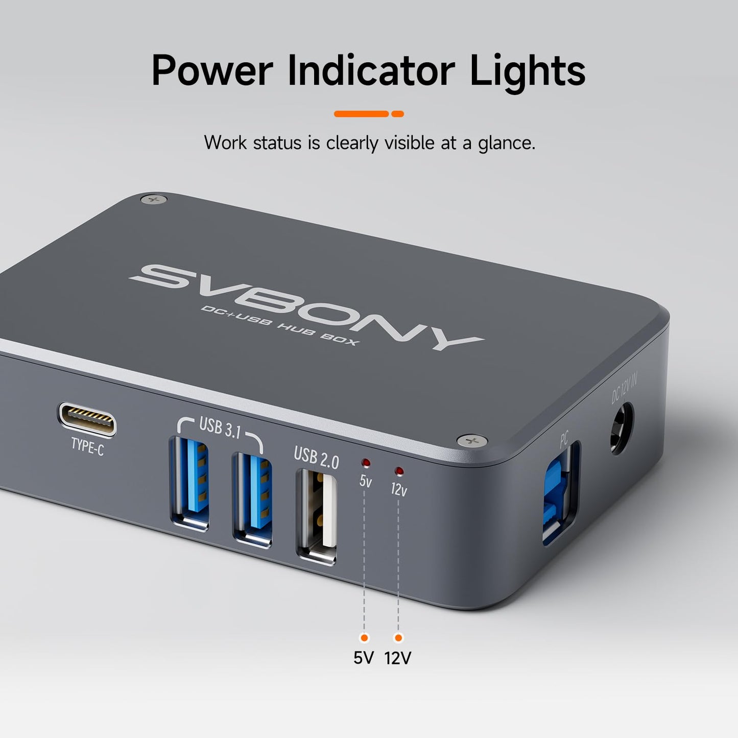 SVBONY SV241 Astronomy Telescope Power Adapter, Micro DC USB HUB Box, High-Speed Output and Type-C Interface, Compatibility with Various Power Sources, Integrated USB Hub for Outdoor Astrophotography