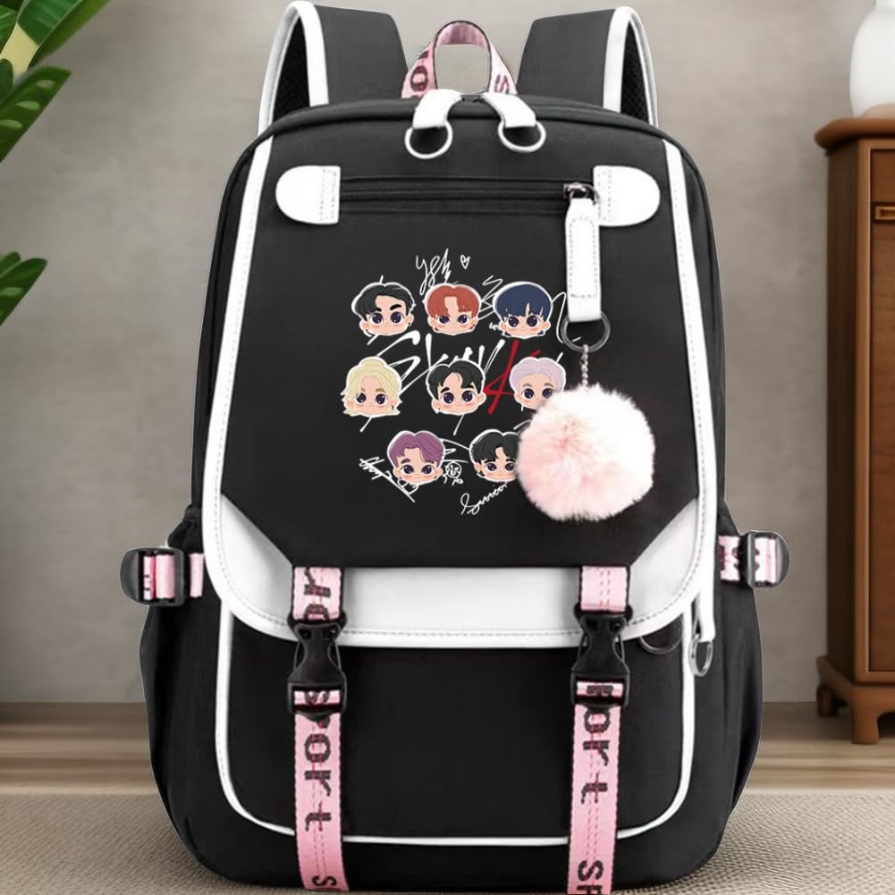 Alikpop Stray Backpack Korean Casual Daypack Laptop Bag College Bag Unisex Black 32cm*15cm*45cm