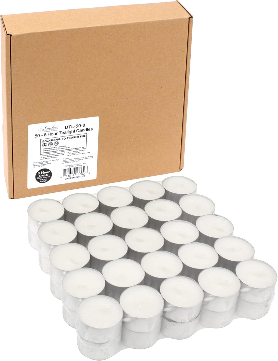 Stonebriar 300 Pack Unscented 8 Hour Extended Burn Time Tea Light Candles
