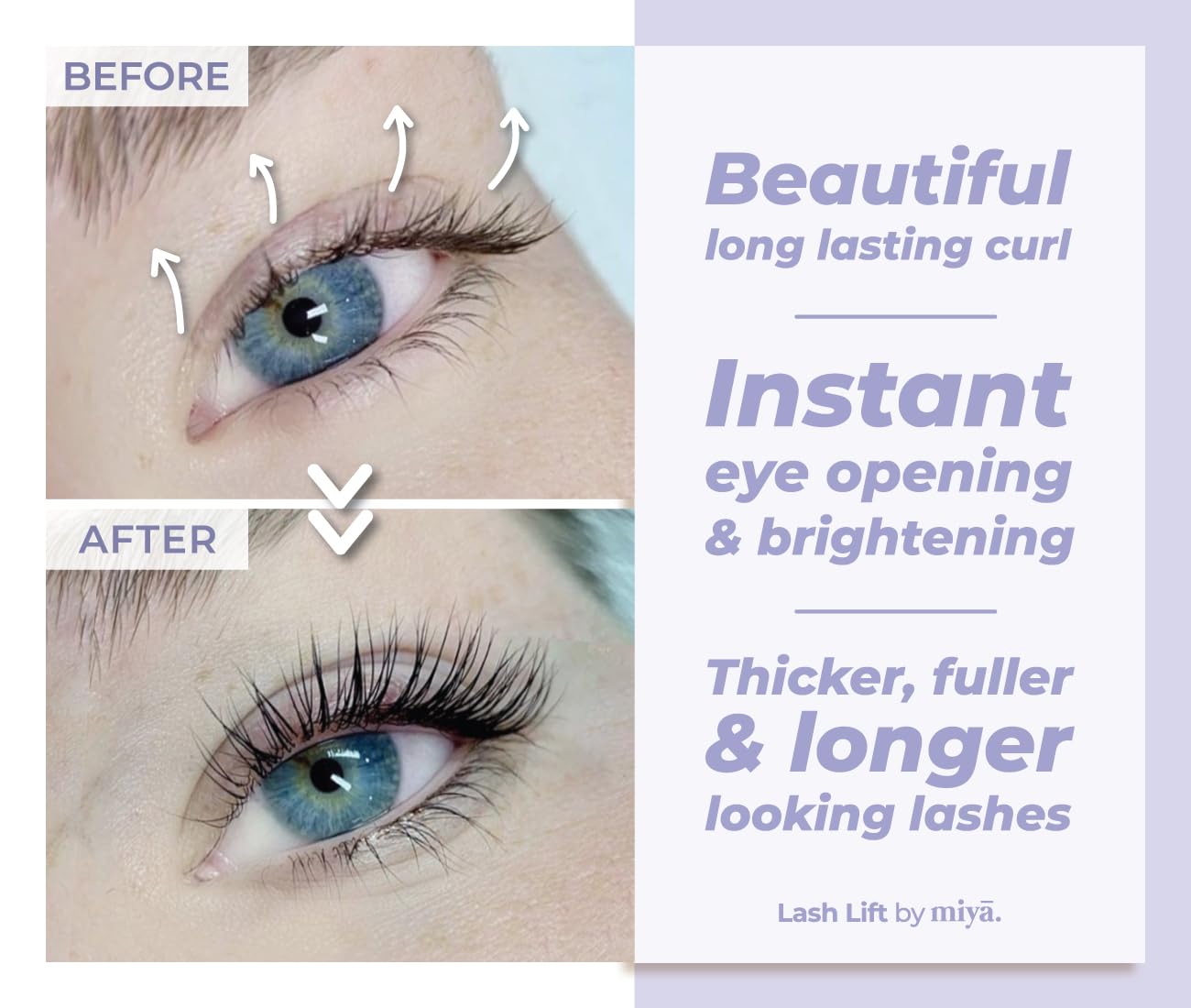 MIYA LASH 2 in 1 Brow Lamination & Lash Lift Lotion Set | Sachet Refill for Lash Lift Kit & Eyebrow Perm | Fast Acting 3-Step Lifting, Setting Lotions with Nutrition Serums | 10 Treatments | Salon Use