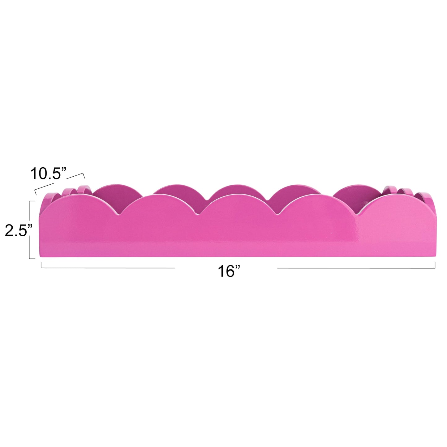 Creative Co-Op Wide Wood Tray, Fuchsia