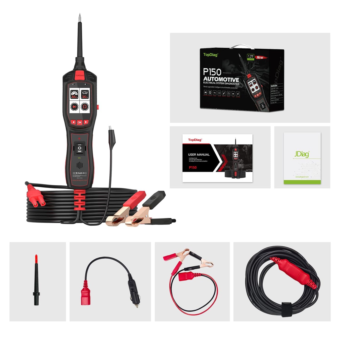 Electrical Tester for 6V-30V Cars, Short Circuit Breaker Finder Tool, Automotive Circuit Tester, Voltage Tester, P150