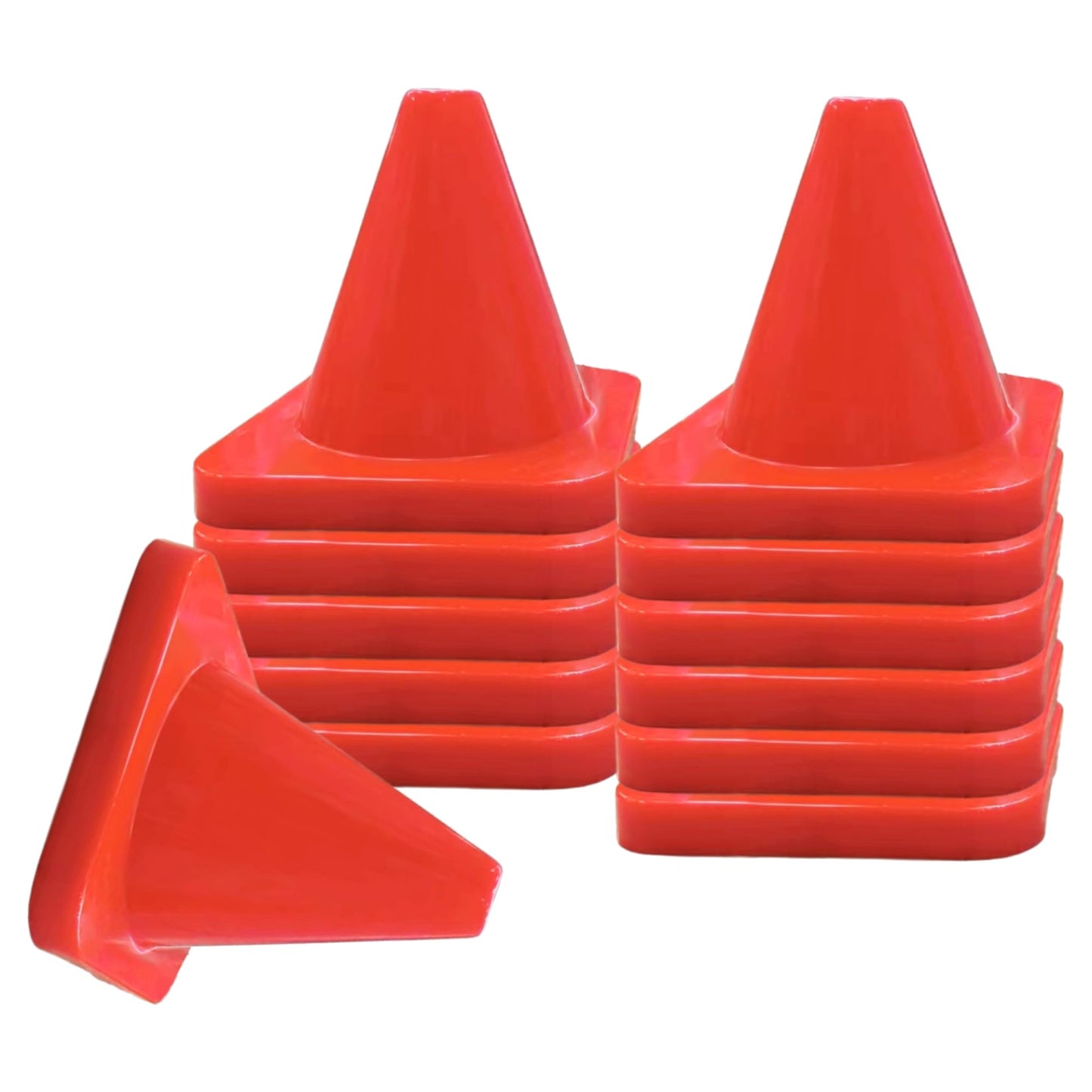 Versatyle 6in Heavy Duty Agility Training Cones for Soccer, Football, Basketball & Sports Drills, Flexible Motorcycle & Traffic Training Cones, Durable, Versatile, High Visibility (Set of 12, Orange)