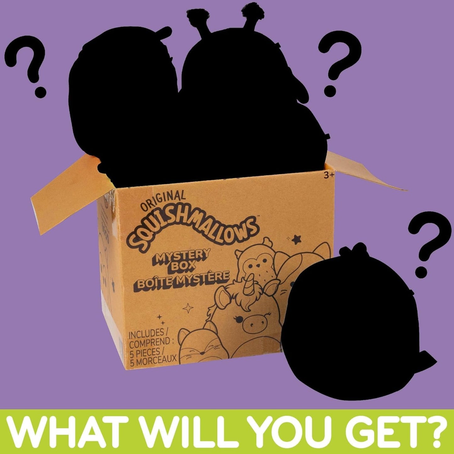 Squishmallows Original Mystery Box 5-Inch Plush 5 Pack - Official Jazwares Plush - Collectible Soft & Squishy Mini Stuffed Animal Toy - Add to Your Squad - Gift for Kids, Girls & Boys