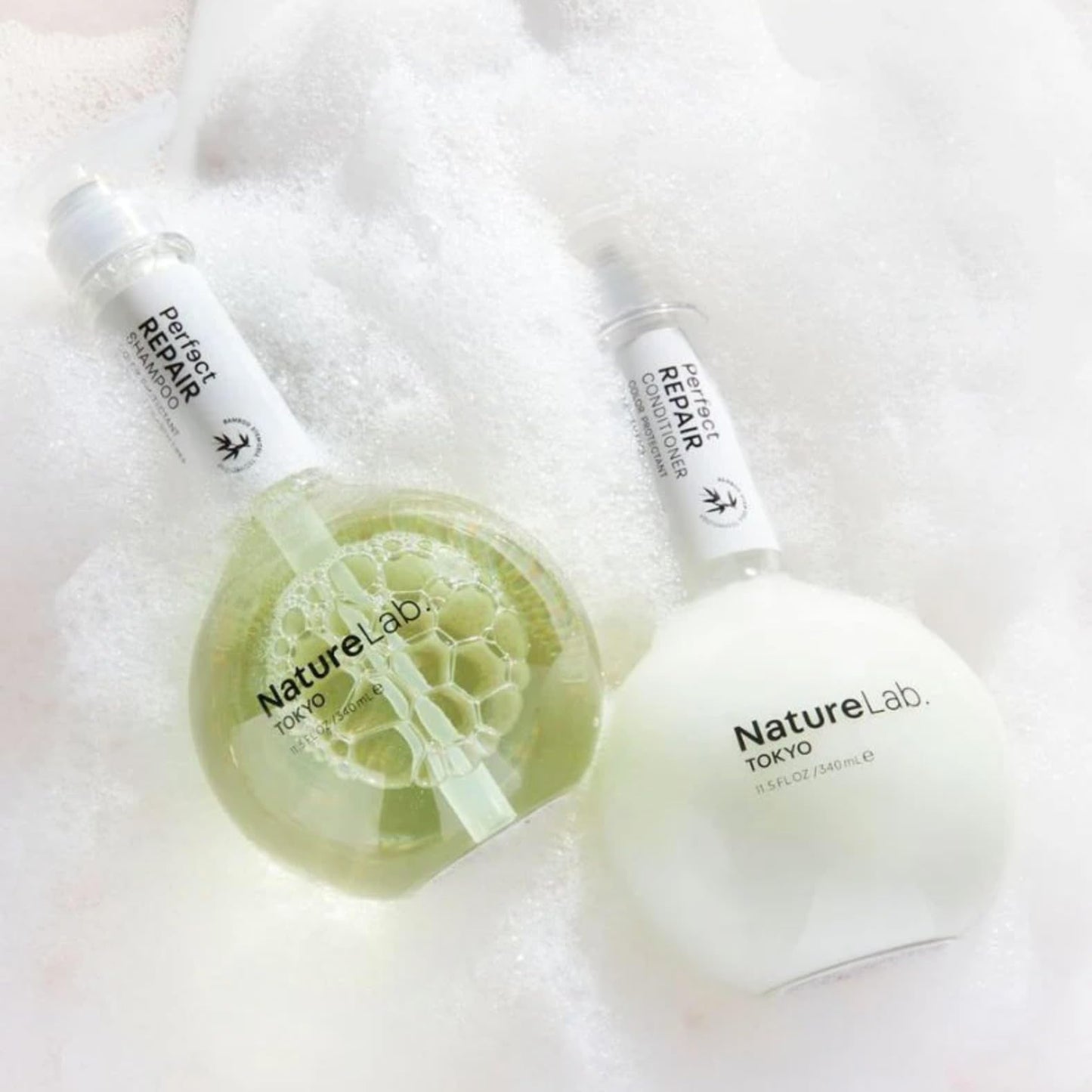 NATURELAB. TOKYO Perfect Repair Shampoo & Conditioner Duo: Replenish and Restore Damaged, Color Treated Hair and Strengthen New Hair I 11.5 FL OZ Each | $38 VALUE