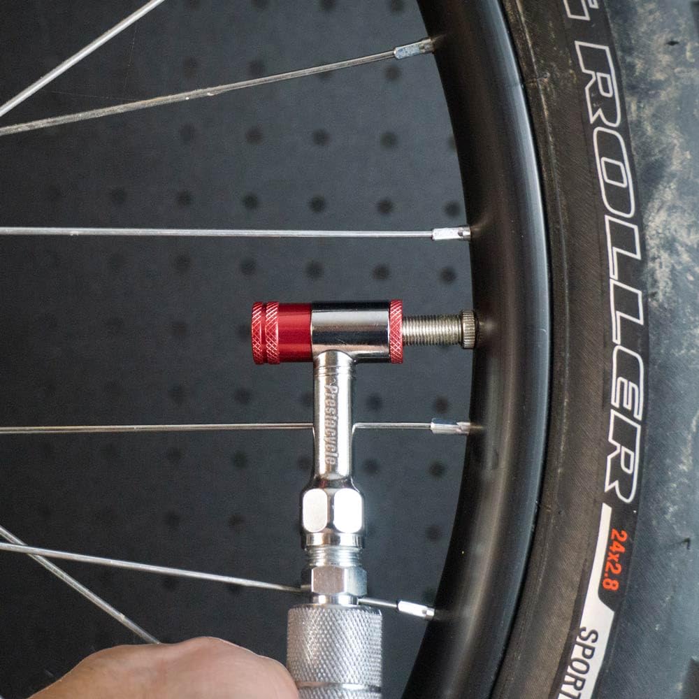 Prestacycle Prestaflator Mini Pro, Bike Tire Inflator Head, Bicycle Air Pump Valve Presta Push-to-Inflate Tool for Air Compressor Lines, Bike Tools & Maintenance, Mini Pro Inflation Tool