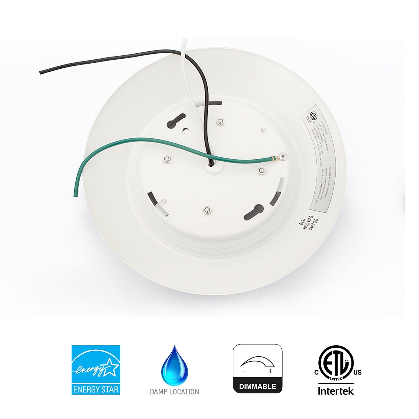 JULLISON 10 Packs 4 Inch LED Low Profile Recessed & Surface Mount Disk Light, Round, 10W, >600 Lumens, 5000K Day Light White, CRI80, DOB Design, Dimmable, ETL Listed, White