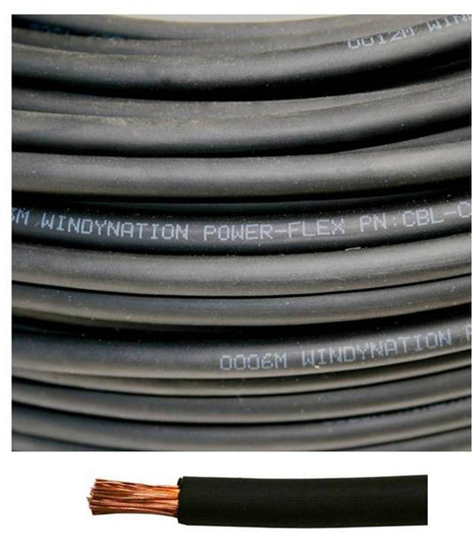 2 Gauge 2 AWG 10 Feet Black Welding Battery Pure Copper Flexible Cable Wire - Car, Inverter, RV, Solar