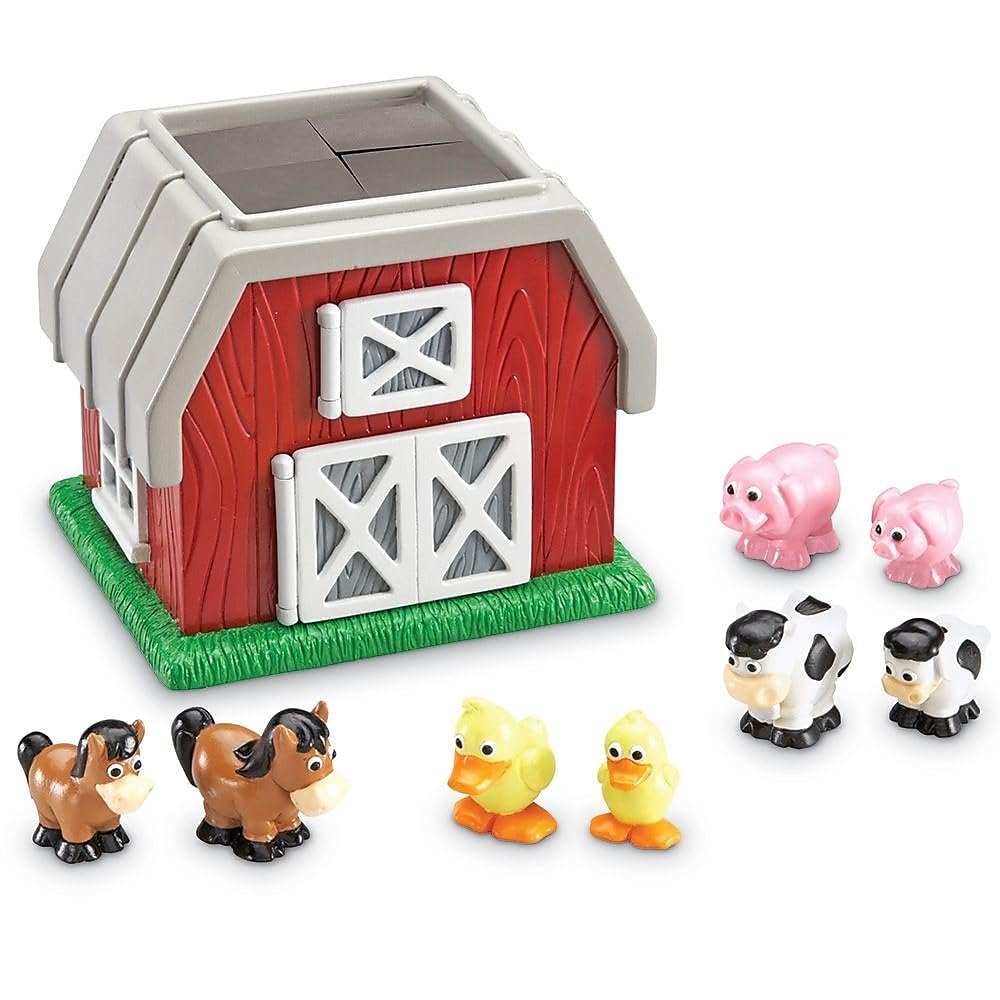 Learning Resources Hide-N-Go Moo, Sensory Awareness, Cognitive Function Farm Animal Toy, 9 Pieces, Ages 2+ (LER8922)