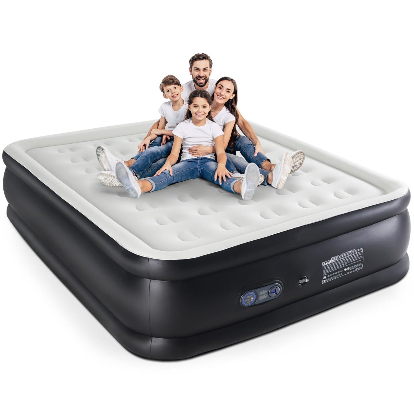 DUMOS Twin Air Mattress - 16" Inflatable Blow Up Airbed with Built-in High Capacity Pump, Double Height, Non-Slip Bottom Design, Weight Capacity 660 lbs Air Bed for Home or Camping
