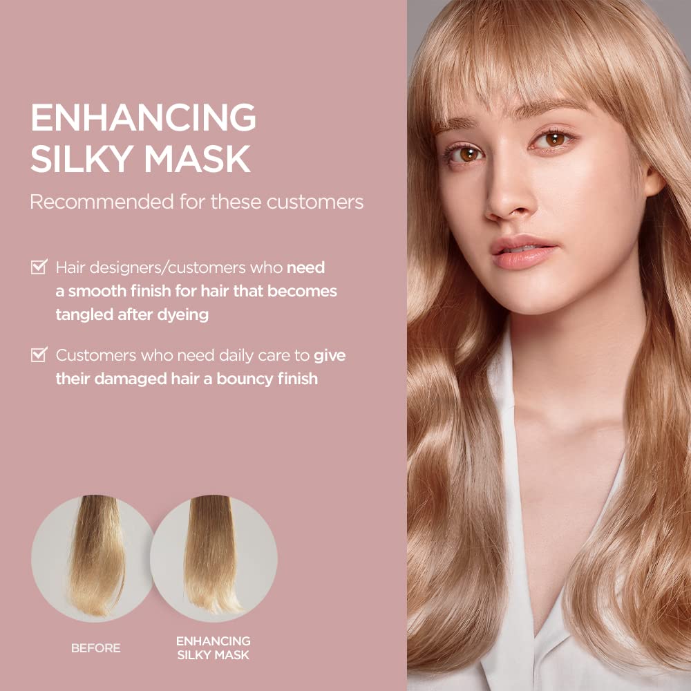 AYUNCHE Enhancing Silky Hair Mask 6.7 fl oz (200ml) [For Dyed & Damaged Hair] | Nourishing & Smoothing Deep Conditioner with Camellia Oil | Korean Salon Brand