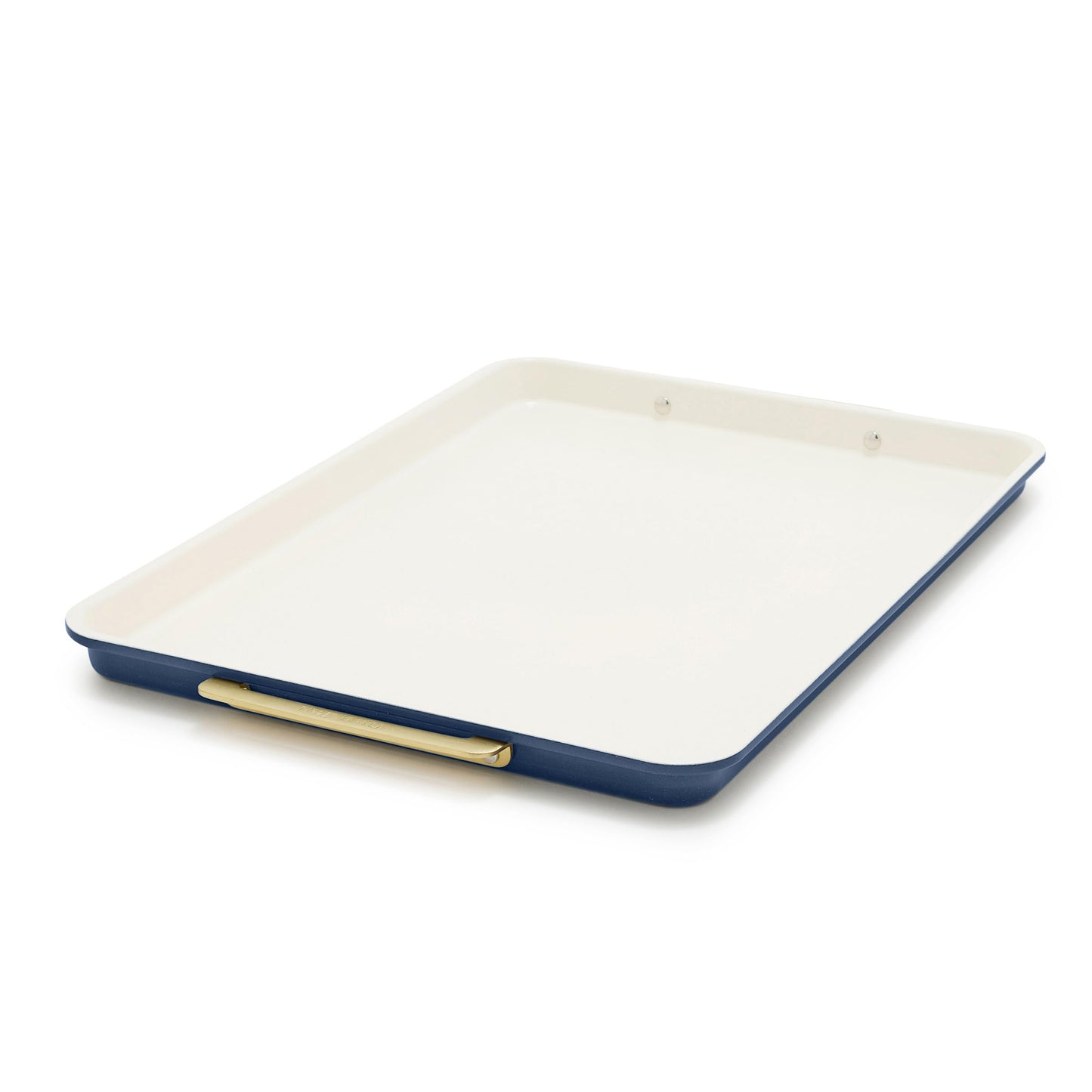 GreenPan Bakeware 13"x18" Half Baking Sheet Pan, Ceramic Nonstick Baking Pan, PFAS & BPA Free, Gold Handles, Durable Steel, Versatile & Space Saving Ovenware, Freezer to Oven Dish, Oxford Blue
