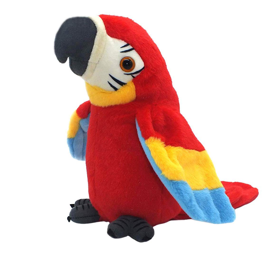 QDD Talking Parrot Repeats What You Say Mimicry Pet Toy Plush Buddy Children Gift (Red)