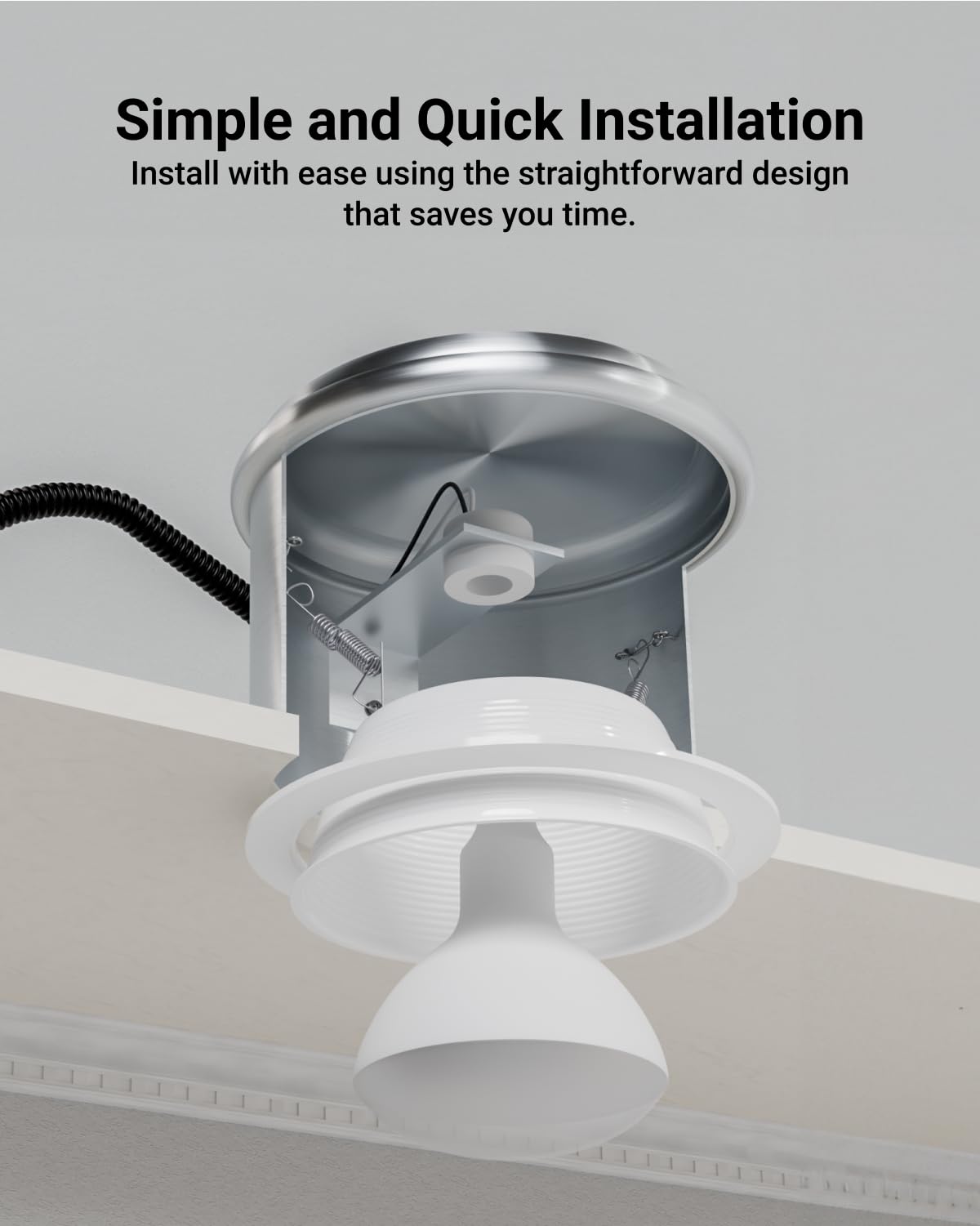 Sunco 12 Pack 6 Inch Ceiling Can Light Trim, Step Baffle with Detachable Ring, White Recessed Light Trim