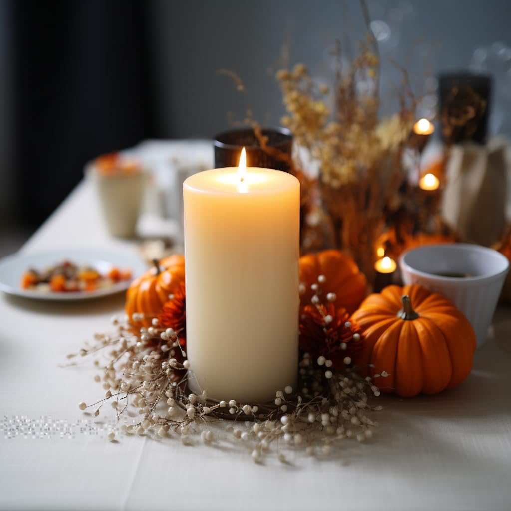 MOSROAD Set of 12 Ivory Pillar Candles - 2.8x6 inch Hand-Poured Large Pillar Candle | 75 Hours Burn Time | Unscented Candles | Dripless and Smokeless | Perfect for Wedding, Parties, Spas, Home Decor