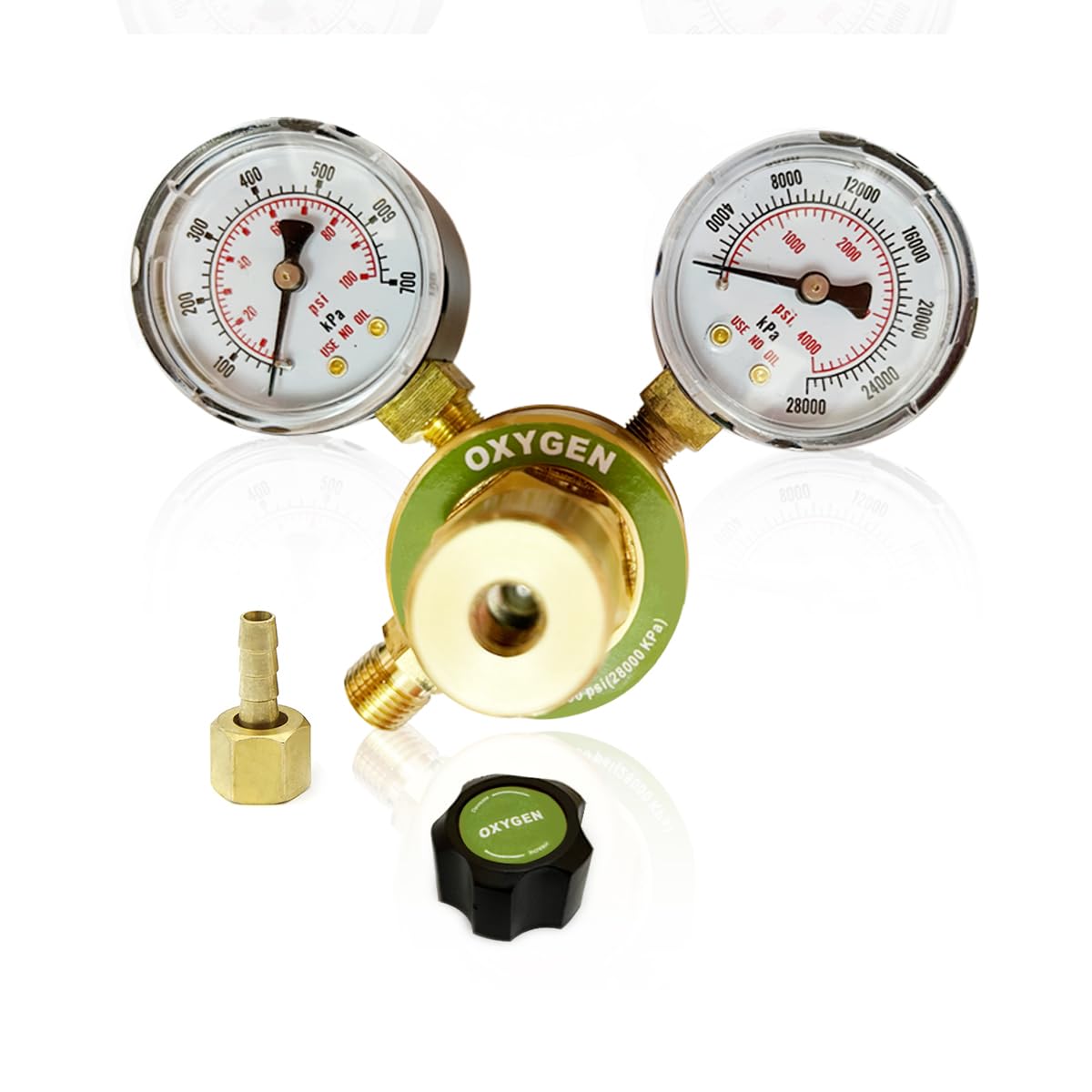KOLENSA Dual Welding Gas Gauges, Oxygen (CGA-540) Acetylene (CGA-200) Regulators Combo (2 PCS), Full Brass Kit for Portable Tanks Compatible with Victor Torch Cutting