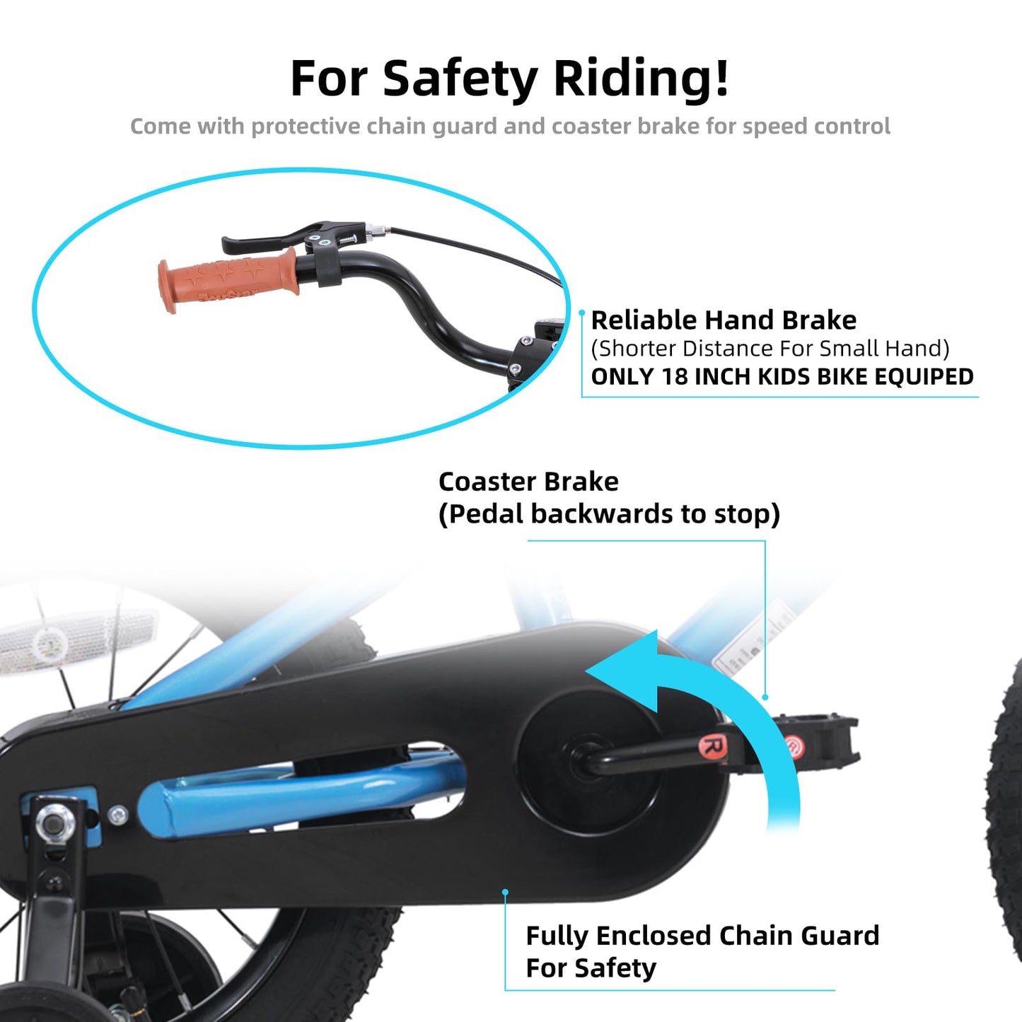 JOYSTAR 16 Inch Kids Bike for 4-7 Ages with Training Wheels Coaster Braking Ride-On Boys Bicycle 4 5 6 7 Years Children Bikes BMX Style Birthday Gifts Blue
