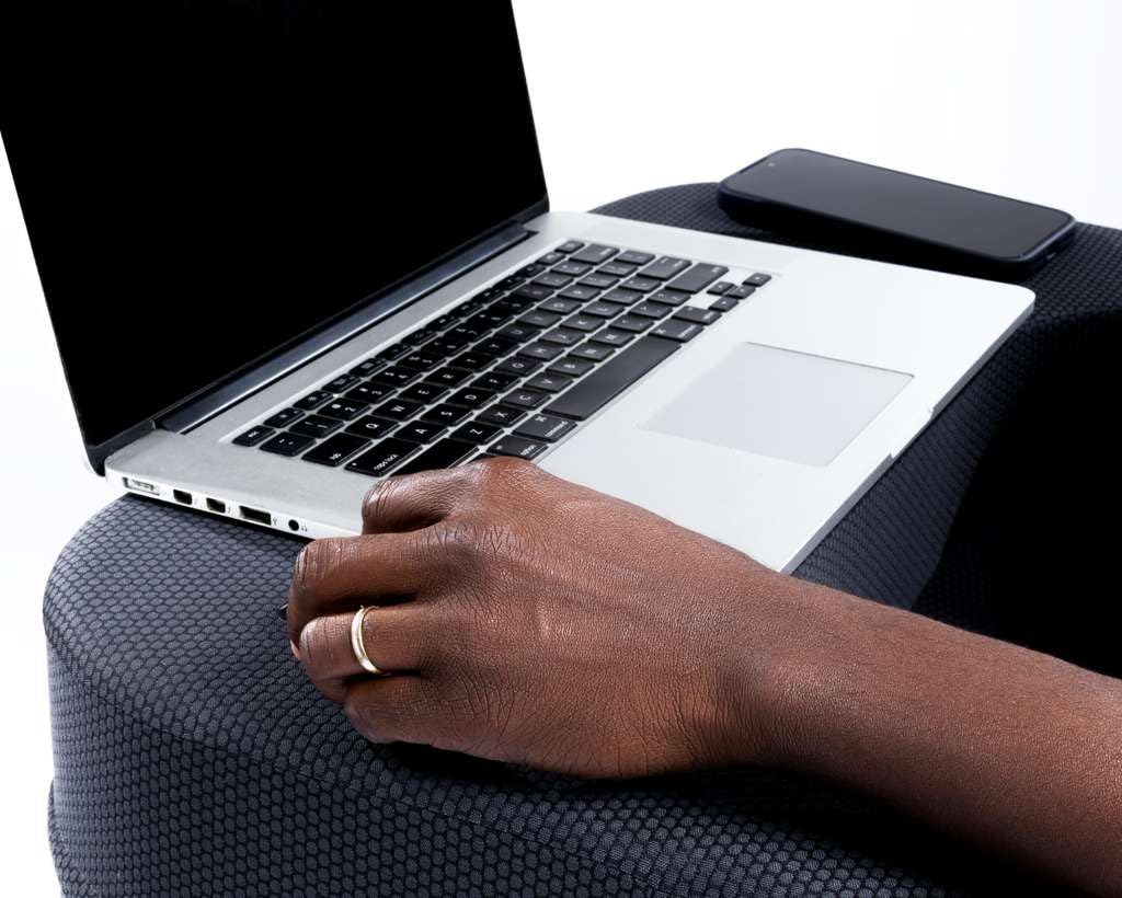 Lap Desk Pillow with 40oz Tumbler, Ergonomic Portable Laptop Desk Cushion for Bed with Arm Support, Gaming Pillow, Reading Pillow Arms, Lap Tray Cushion, Tablet & Laptop Lap Table Workstation