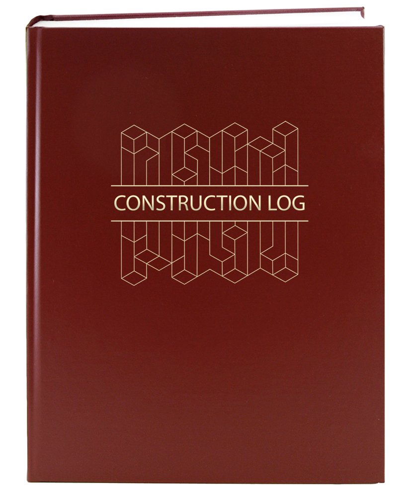 BookFactory Construction Daily Activity Log Book, Burgundy, 384 Pages, 8.875x11.25 Inches (LOG-384-7CS-A)