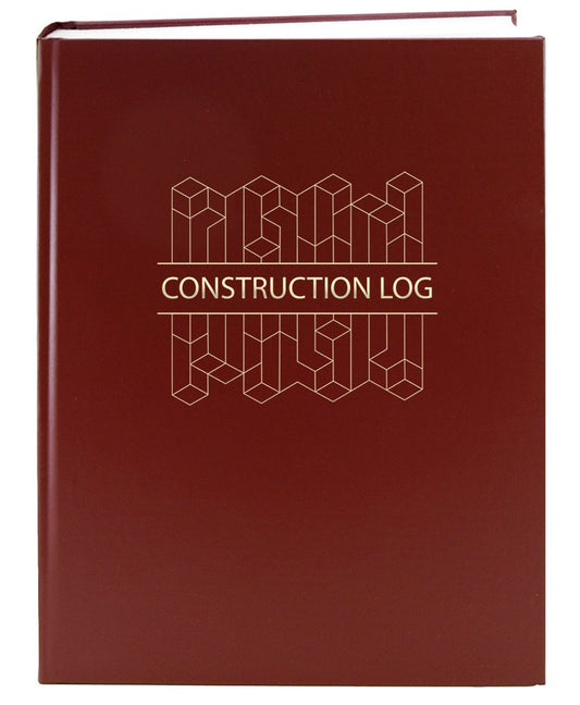 BookFactory Construction Daily Activity Log Book, Burgundy, 384 Pages, 8.875x11.25 Inches (LOG-384-7CS-A)