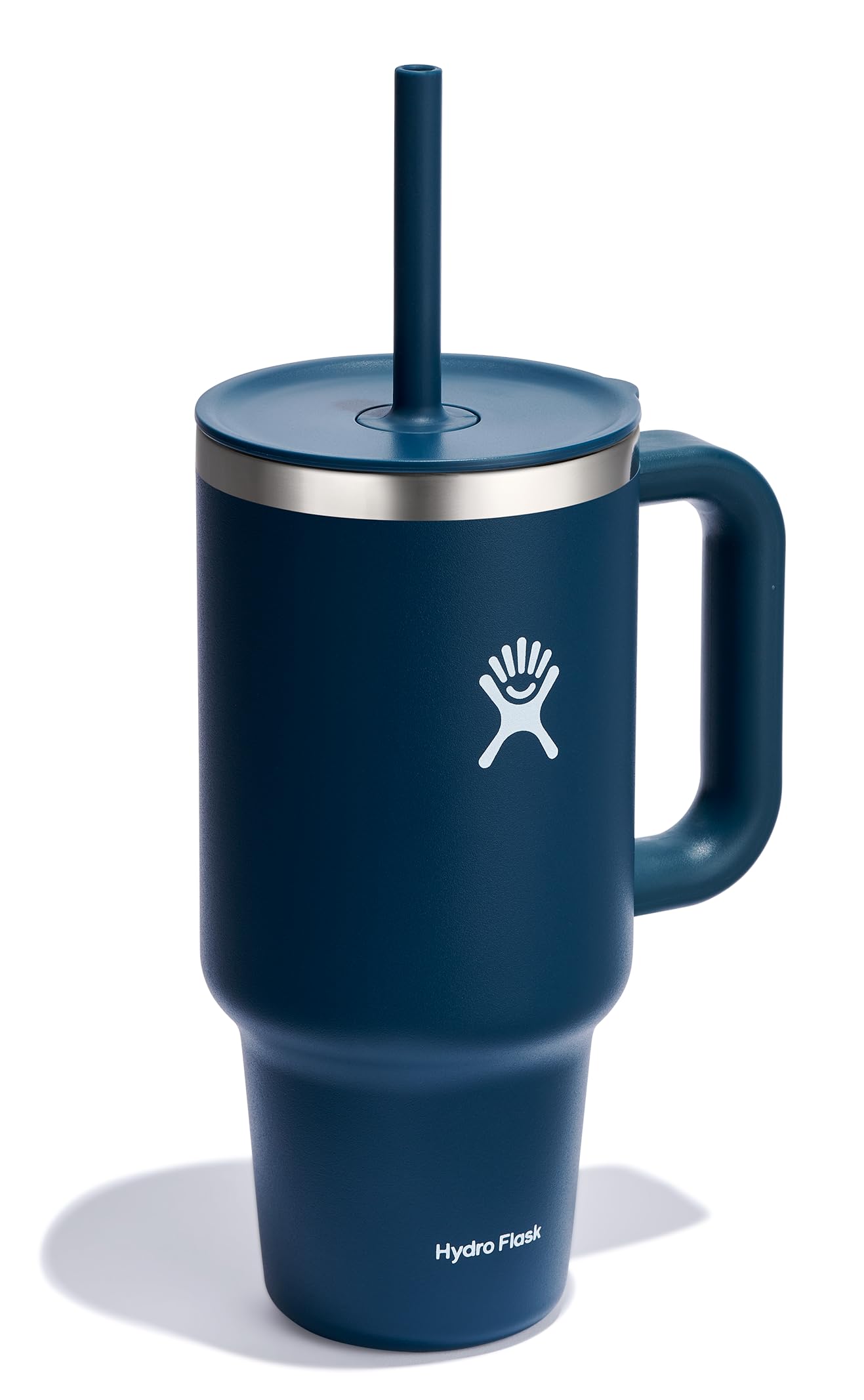 Hydro Flask 32 Oz Travel Tumbler with Handle, Lid and Straw - Insulated Stainless Steel in 32 Oz Indigo Blue