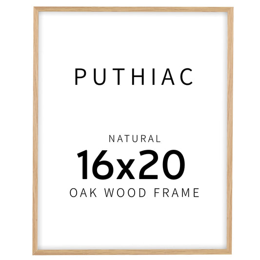 16x20 Picture Frames for Wall - Minimalist 16x20 Oak Wood Frames, 16"x20" Picture Frame Wood, Natural Solid Wooden Picture Frames for Wall Art Photo and Prints(1 Pack, Beige)