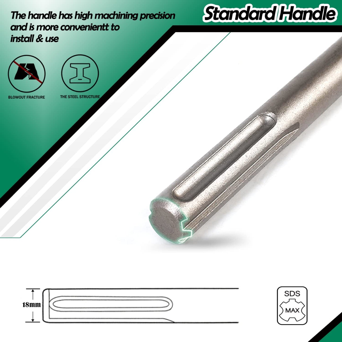 Monkey King Bar SDS Max Bits 16" Chisel Set - 3pcs Masonry Drill Bits for All Brand Hammer Drills - Point, Scaling, and Flat Chisels