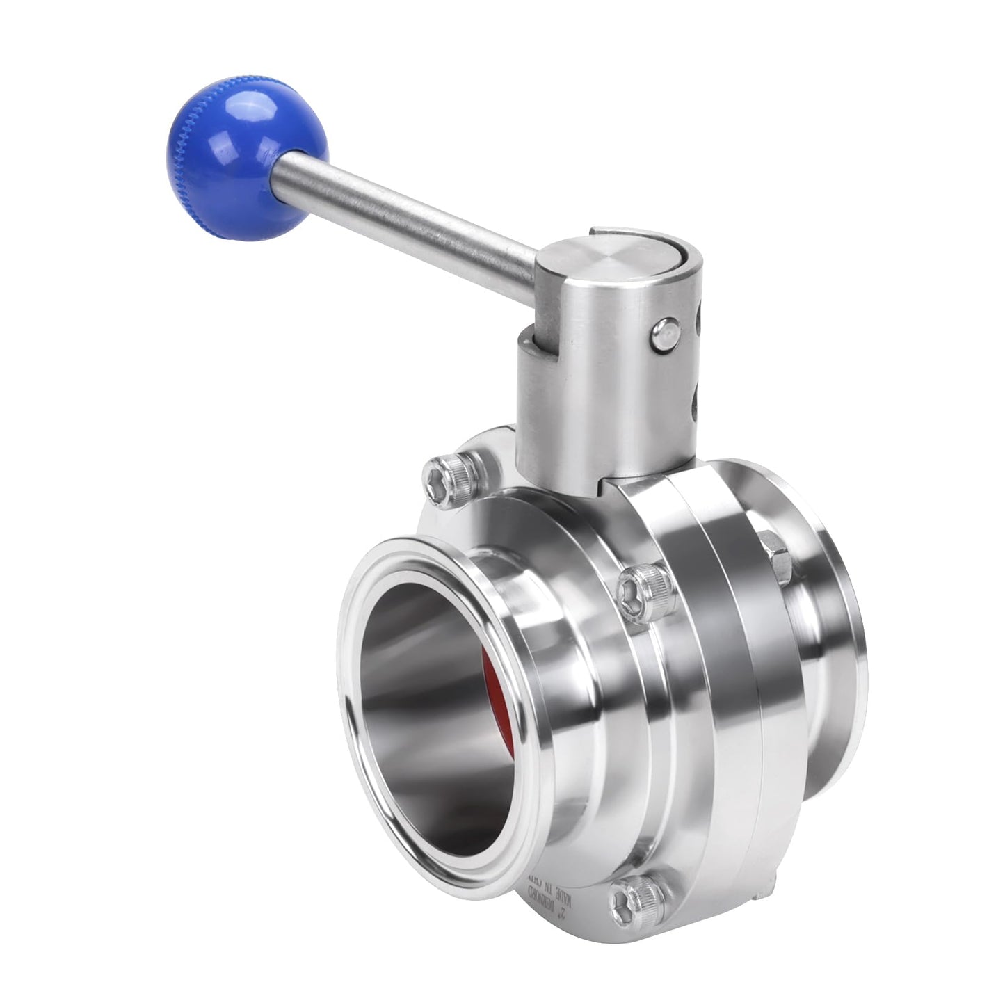 DERNORD 2 Pack 2 Inch Tri Clamp Sanitary Butterfly Valve with Pull Handle Stainless Steel 304 Tri Clamp Clover (2" Tube OD)