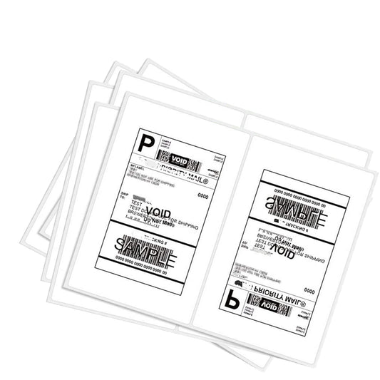 BESTEASY 1000 Round Corner Half Sheet Self Adhesive Shipping Labels for Laser and Ink Jet Printers, White Blank (500 Sheets, 1000 Labels)