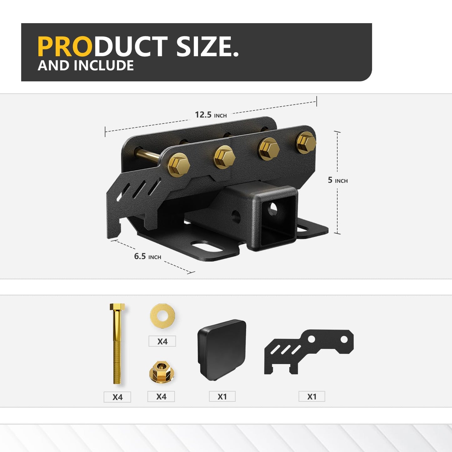YZONA Tow Hitch 2 Inch, for Ford Bronco Tow Hitch Trailer Kit Compatible for 2021-2026 Ford Bronco 2 Door & 4 Door Hitch Receiver with Cover, Rear Bumper Towing Hook Combo (Exclude Bronco Sport)
