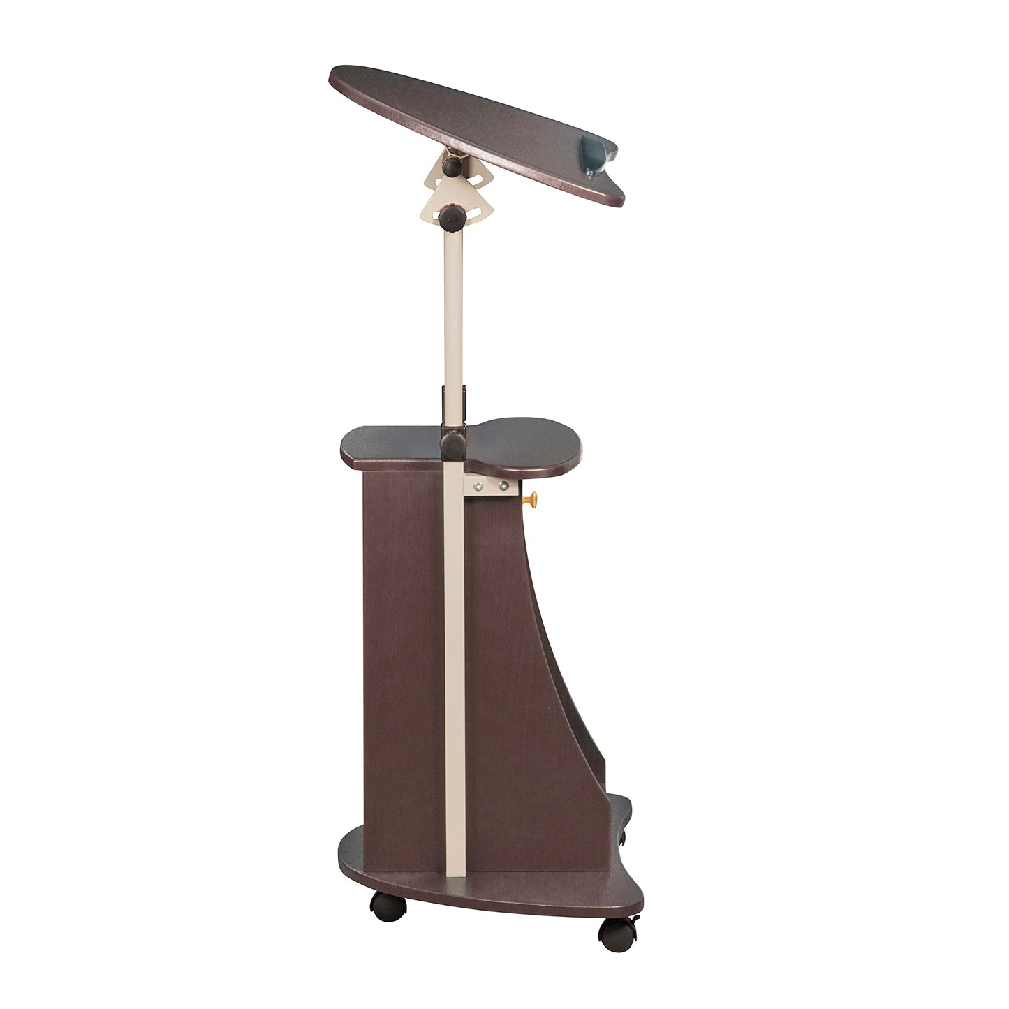 Techni Mobili Sit-to-Stand Rolling Adjustable Storage Medical Laptop Computer Cart, Chocolate, B005