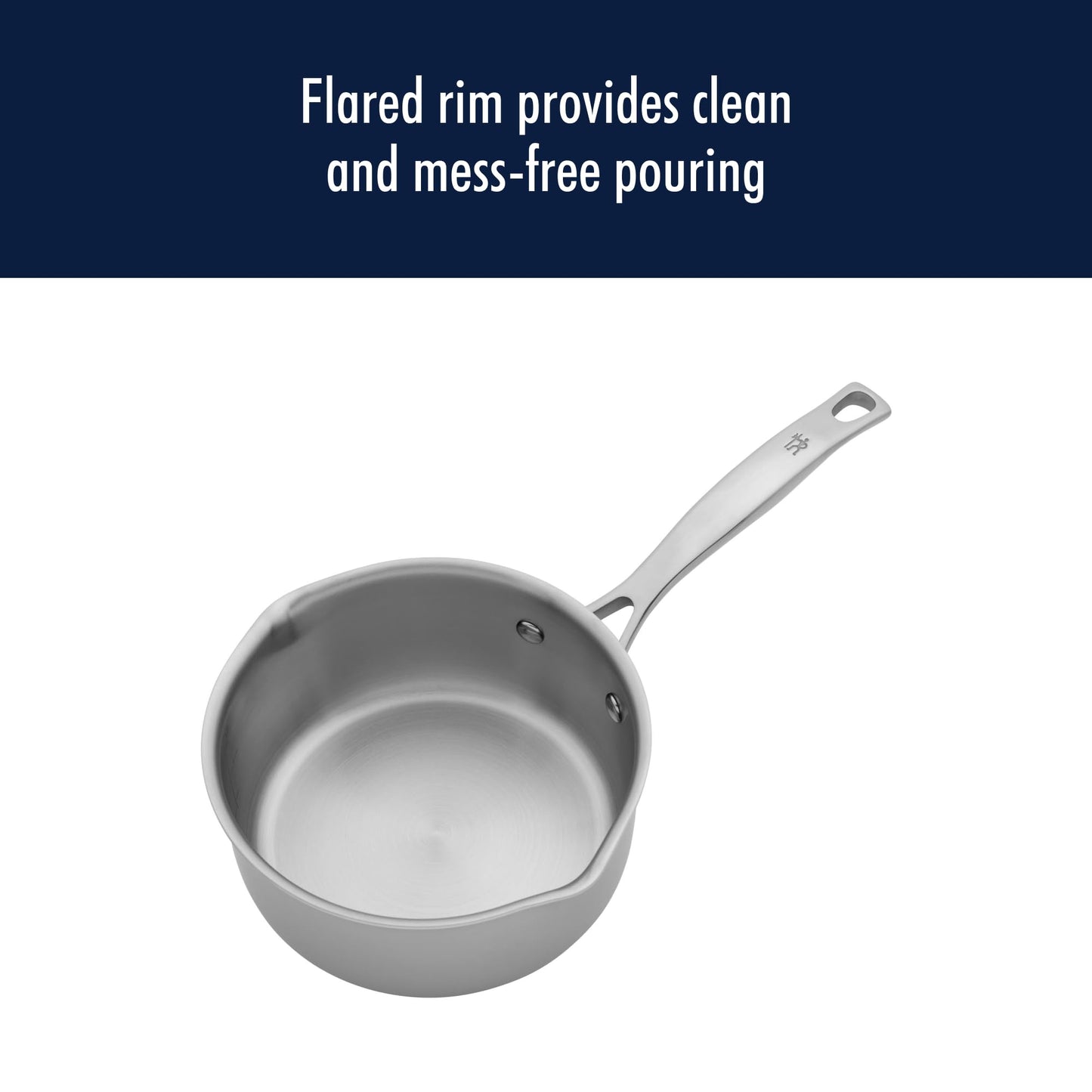 HENCKELS Clad H3 2-qt Saucepan, Induction Pan, Stainless Steel, Durable and Easy to clean