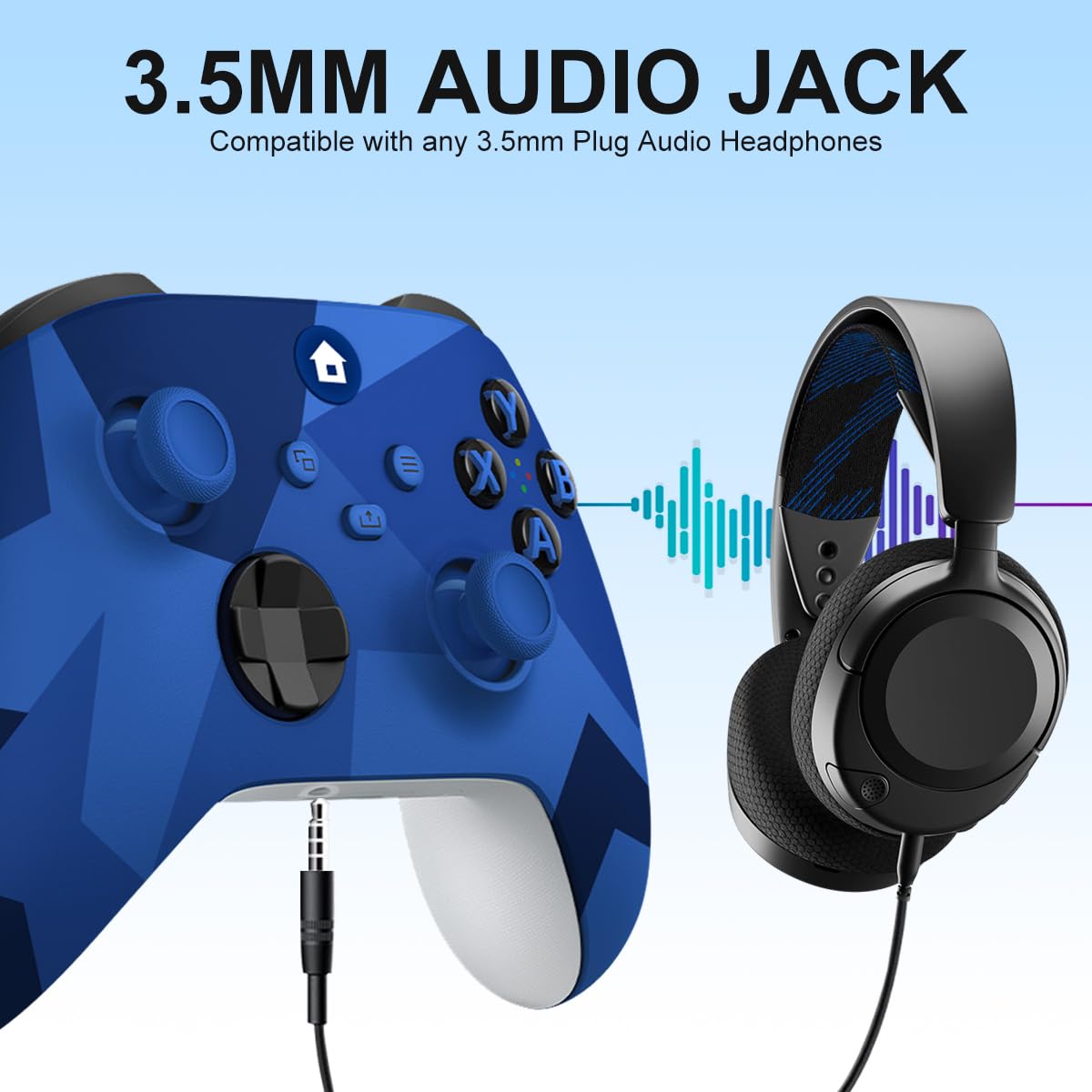 Xbox One Controller,Xbox Controller Wireless for Xbox One, Xbox Series X/S,Wireless Controller with 3.5mm Audio Jack,with 2.4GHz Wireless Adapter,Camo Blue