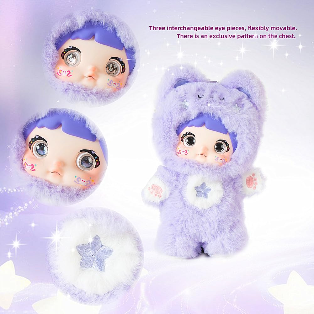BIRZWOT Nommi Plush Blind Box， Plush Figure Toys 1PC (1 of 7 Possible Styles) Loveliness Never Ends Series Keychain & Bag Charm Birthday Gifts 8.5 in