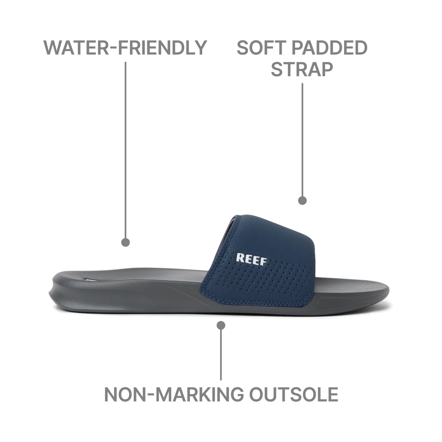 REEF One Slide Mens Sandal Navy-White 10