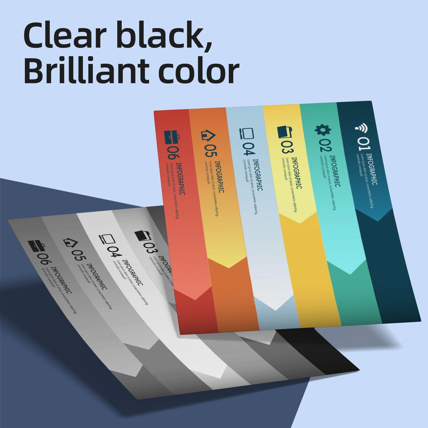 63XL Printer Ink for HP 63XL Ink Cartridges Combo Pack Black and Color Replacement for HP Ink 63 Fit for Officejet 3830 4650 5255 5258 Envy 4520 3634 Deskjet 1112 2132 3630 Printer (2 Pack)