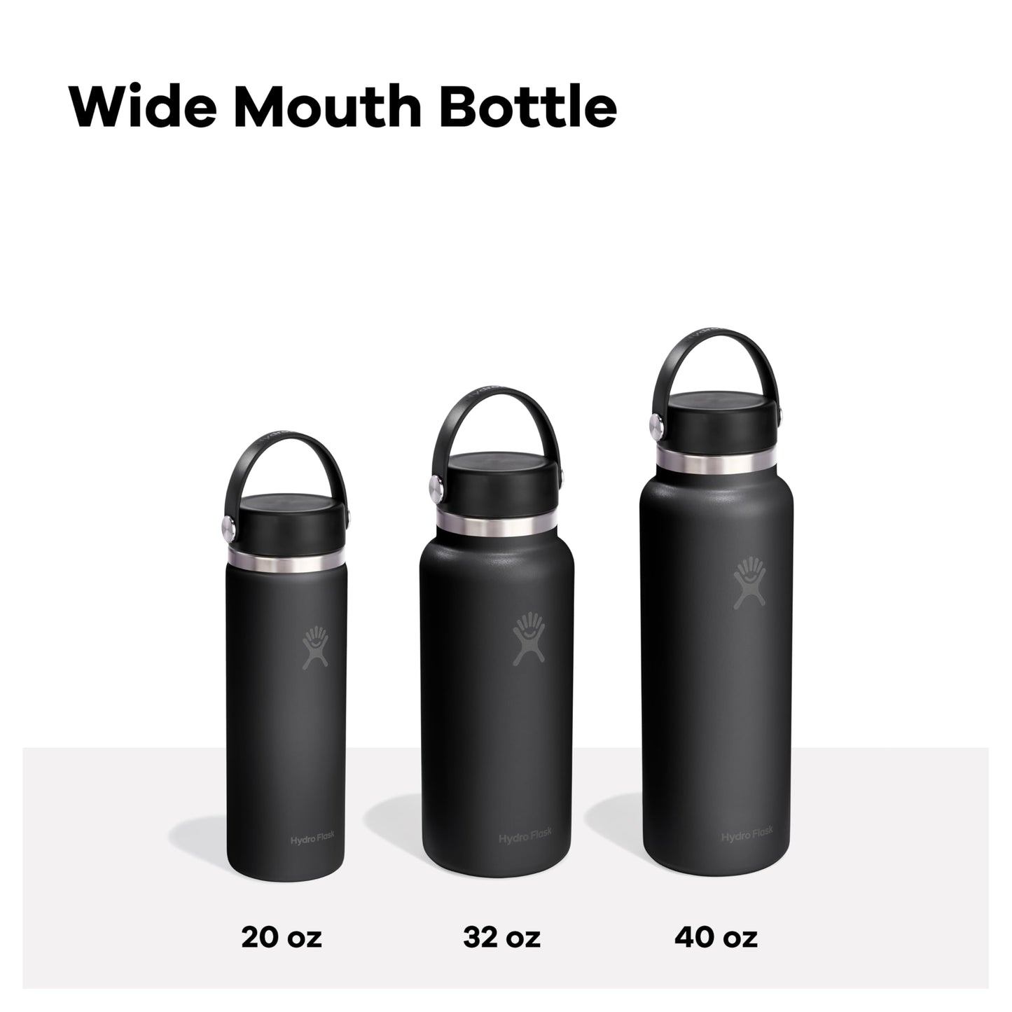 Hydro Flask Water Bottle - Insulated Stainless Steel - Wide Mouth Flex Lid, Non Spill, Leakproof and Refillable in 40 Oz Harbor Blue