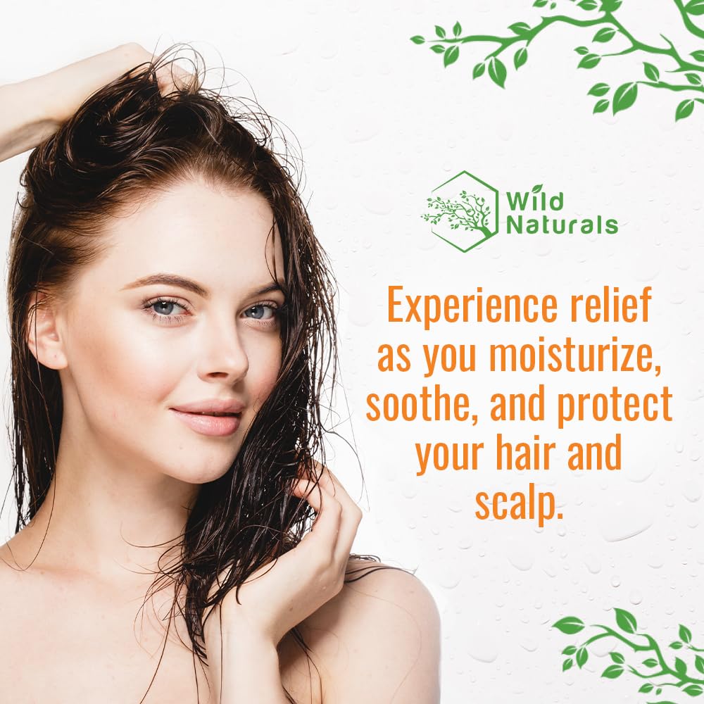 Wild Naturals Psoriasis Shampoo for Scalp Care & Relief – Hydrating Anti-Dandruff Shampoo for Itchy, Dry Scalp – Gentle Eczema Shampoo for Sensitive Skin