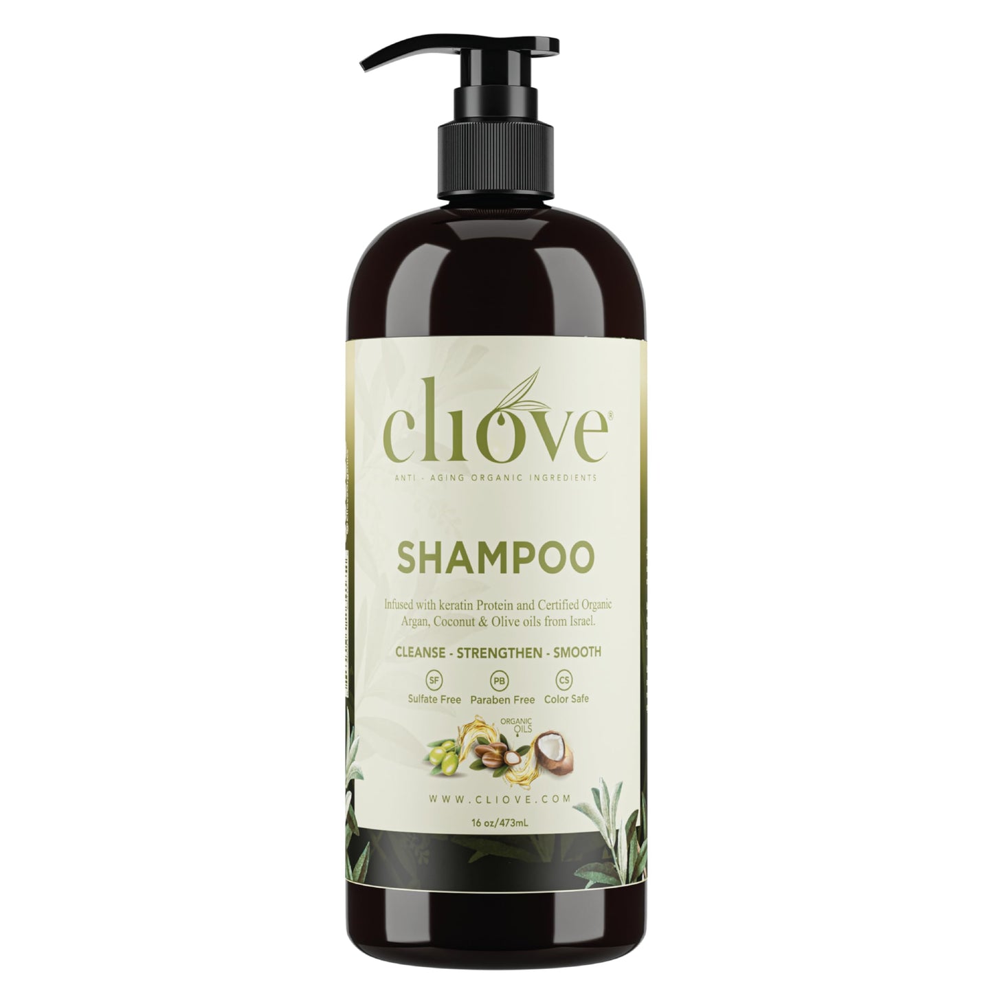 Cliove Shampoo | Hair Moisturizing Keratin Protein Treatment Infused with Argan Oil and Olive Oil | Anti Frizz Shampoo for Curly Wavy, and Straight Hair |16oz