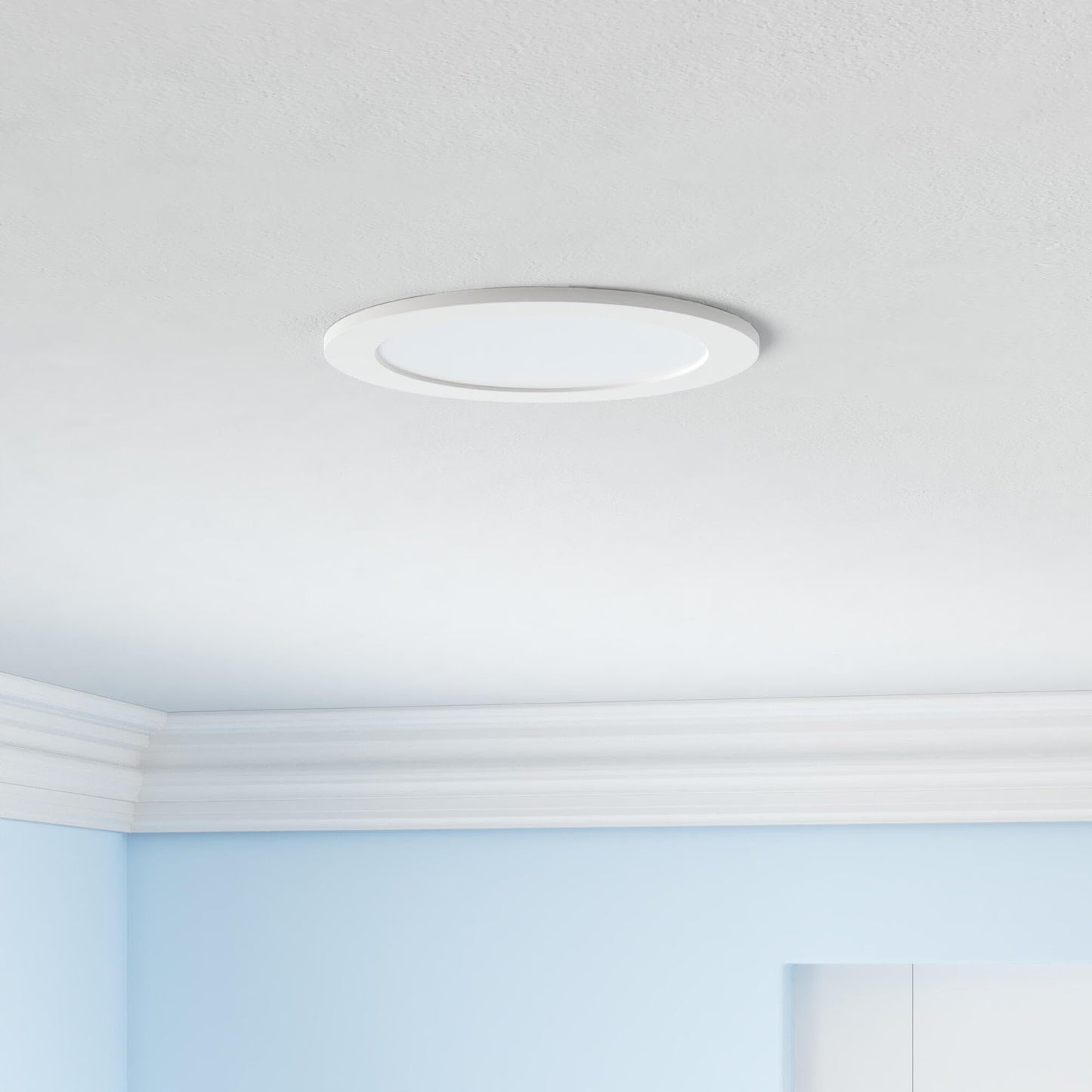 LUXRITE 6 Inch Ultra Thin LED Recessed Light with J-Box, 12W, Color Temperature Selectable 2700K | 3000K | 3500K | 4000K | 5000K, Dimmable Wafer Light, 1000 Lumens, Energy Star, IC Rated (4 Pack)