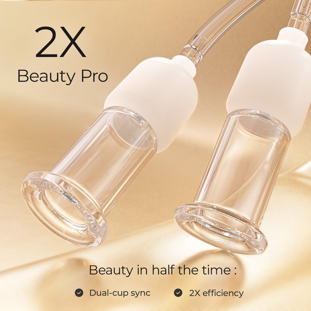Rolevin 6Pcs Electric Facial Cupping Therapy Set Glass, 3 in 1 Gua Sha Facial Tools Face Cupping Massage for Eye Neck Skin Care, 3 Size Vacuum Suction Cups for Cellulite, Puffiness Reduction