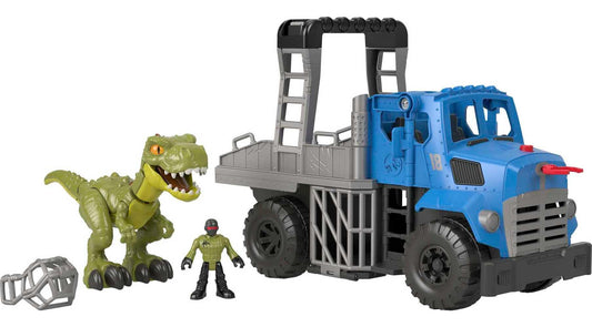 Fisher-Price Imaginext Jurassic World Dominion Toy, Break Out Dino Hauler Vehicle & T. rex Dinosaur for Preschool Kids Ages 3+ Years