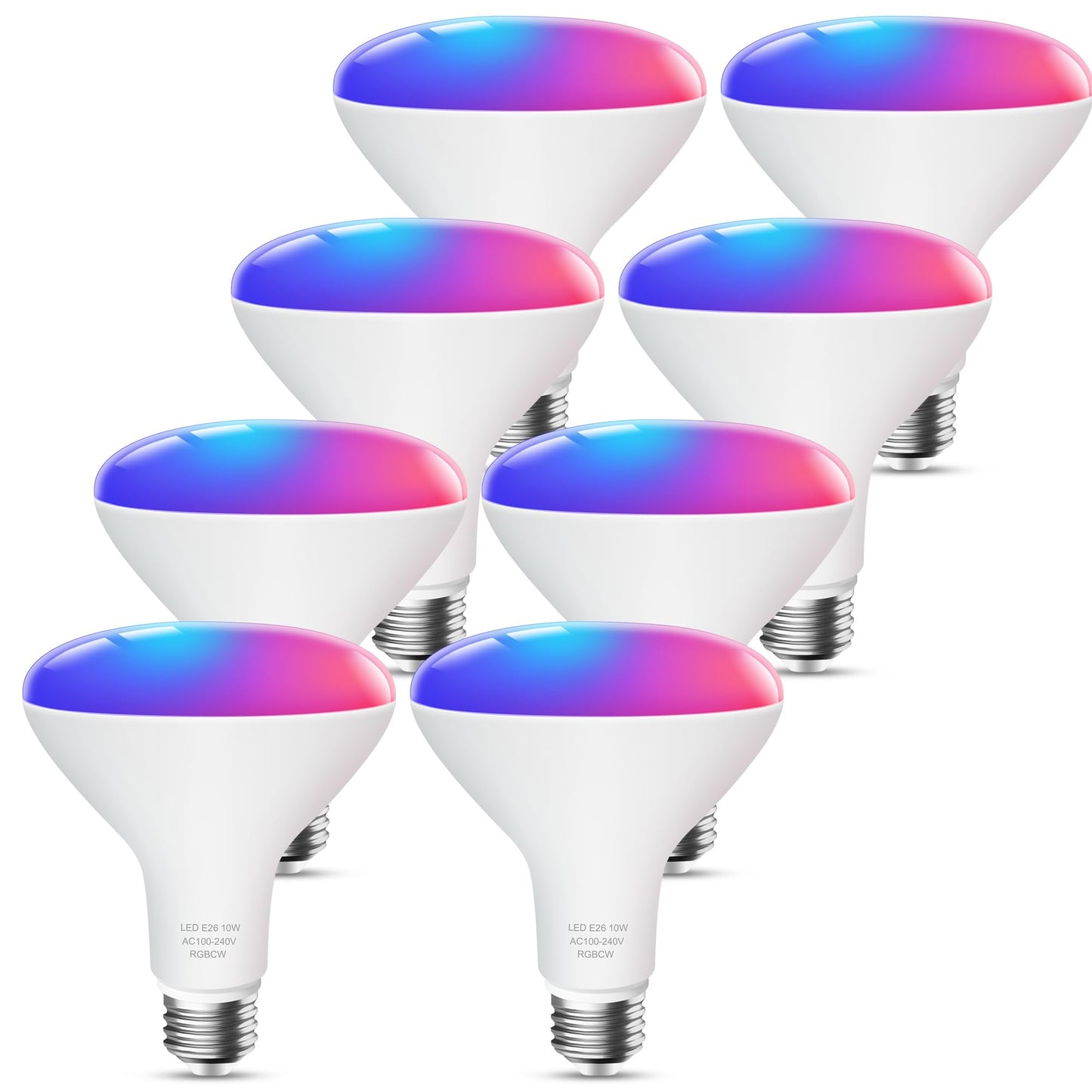 OHLUX BR30 Smart Flood Light Bulb, 85W Equivalent WiFi Smart Bulb, RGBCW, Music Sync, Color Changing Bulb Compatible with Alexa and Google Home, 8 Pack