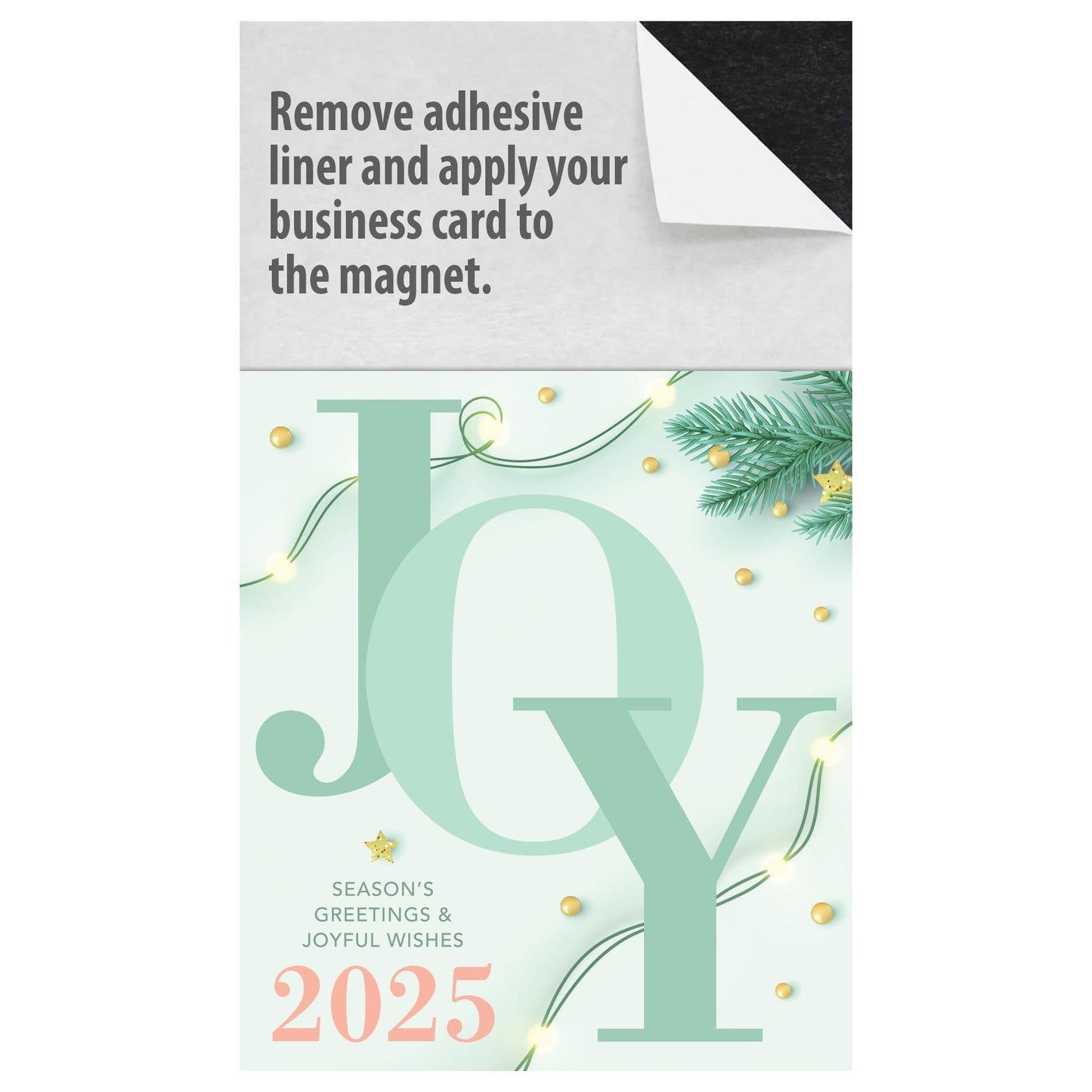2025 Peel and Stick Magnetic Business Card Calendars, Box of 100, Includes Envelopes, Mail for 1oz Rate, Great Sales Marketing Tool (Season's Greetings)