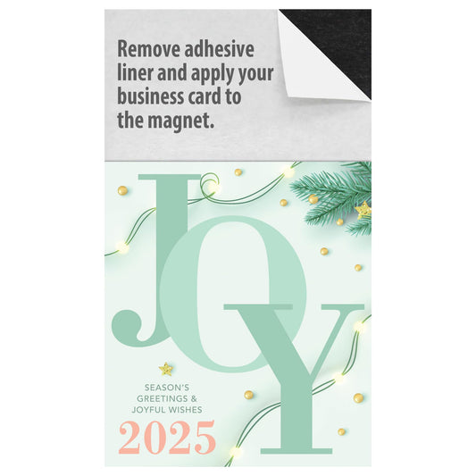 2025 Peel and Stick Magnetic Business Card Calendars, Box of 100, Includes Envelopes, Mail for 1oz Rate, Great Sales Marketing Tool (Season's Greetings)