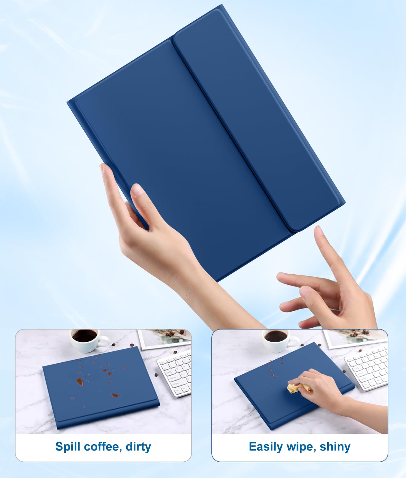 Harvopu Compatible with iPad Air 11 inch & Air 5th/ Air 4th Generation Case with Keyboard - Multi-Touch Trackpad, 7-Color Backlit, Detachable Folio Keyboard Cover for Air 11 M2, Air 4/5 (Navy Blue)