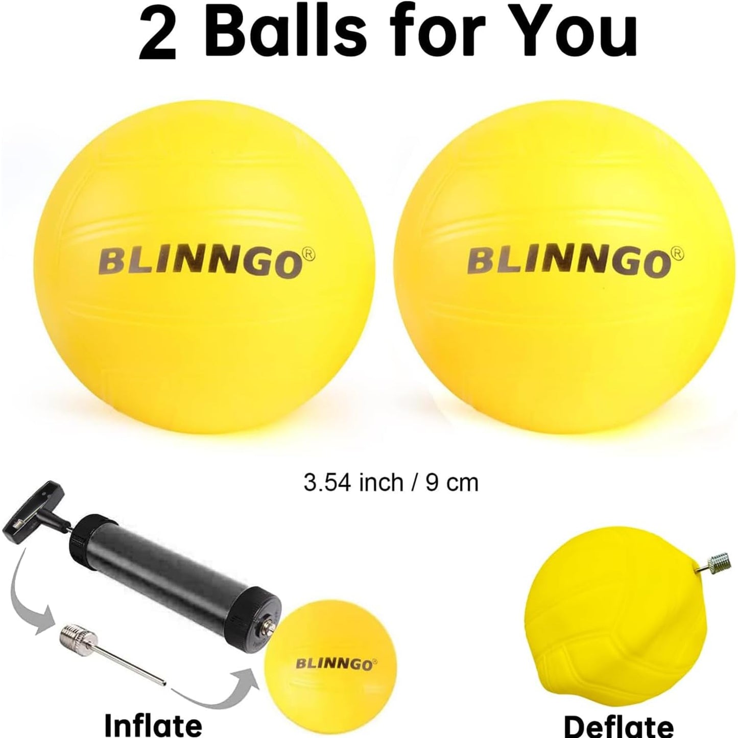 Roundnet Game Set, Daytime Beach Ball Game Set with 2 Balls and Patented Net, Lawn, Beach, Backyard Outdoor Game for Adults and Family